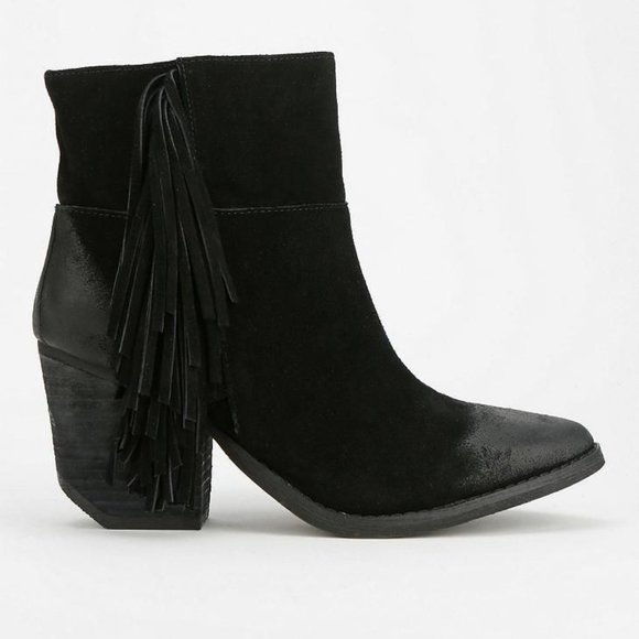Jeffrey Campbell Fringe Roswell Booties Black Size 8 - Picture 1 of 4